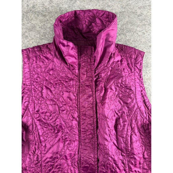 Christopher & Banks Womens Quilted Vest Magenta  Size Large Zip Front Pockets‎ - Picture 11 of 14